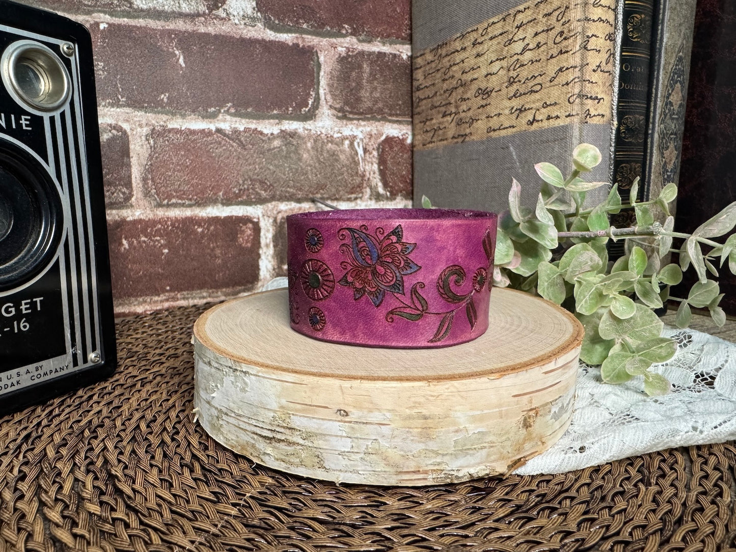 Mandala Leather Cuff