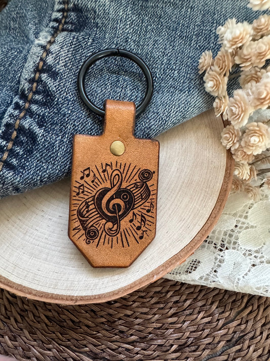 Music Leather Keychain