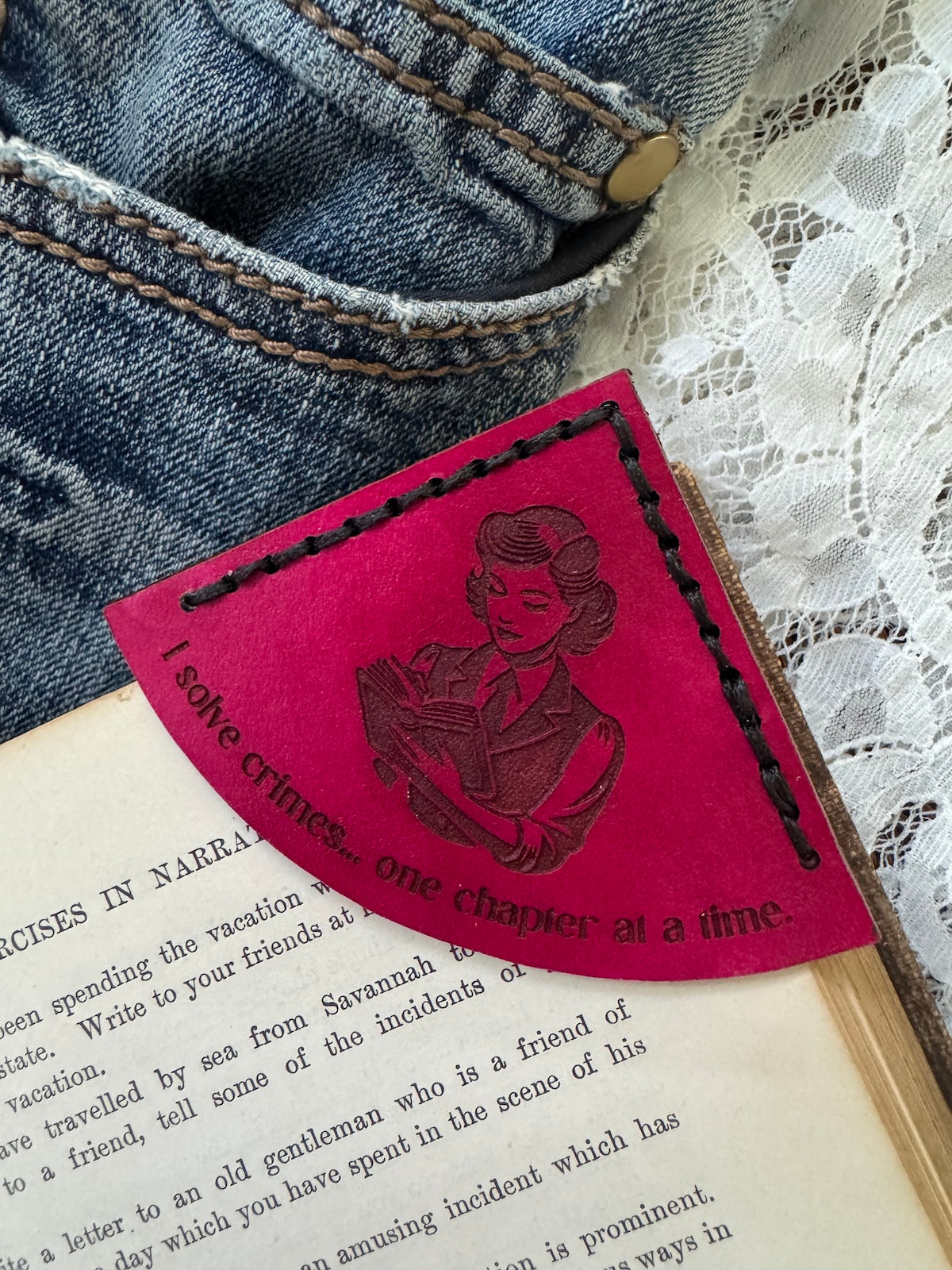 Mystery Leather Bookmark - Female Detective