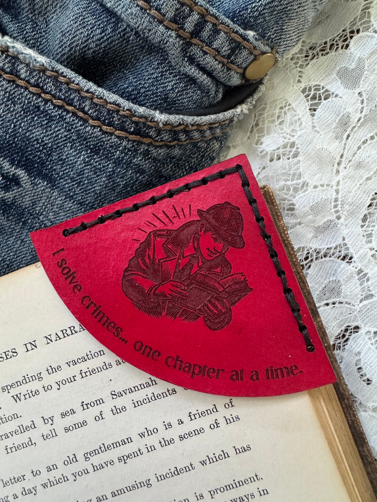 Mystery Leather Bookmark - Male Detective