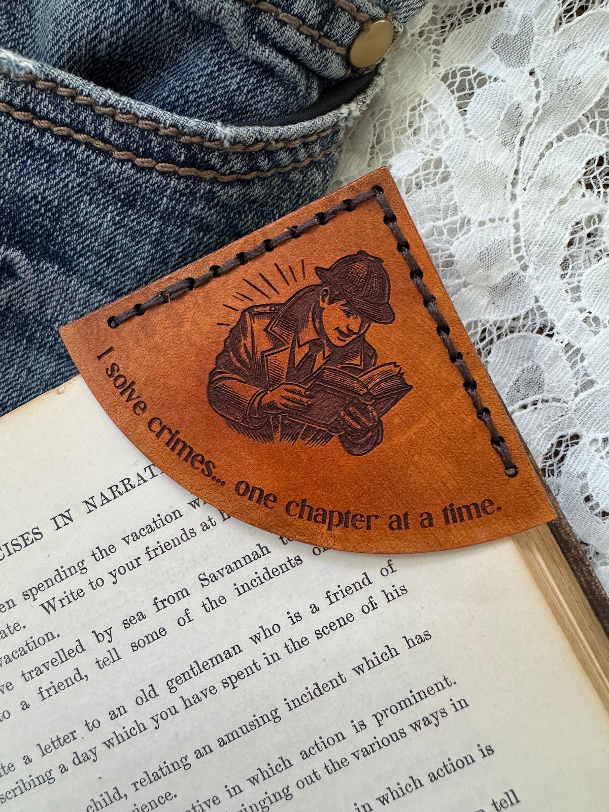 Mystery Leather Bookmark - Male Detective