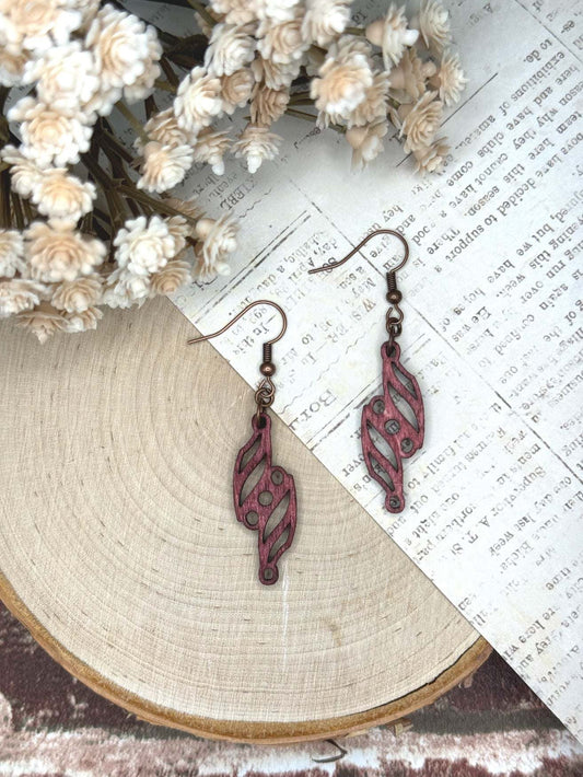 Offbeat Twist Wooden Earrings