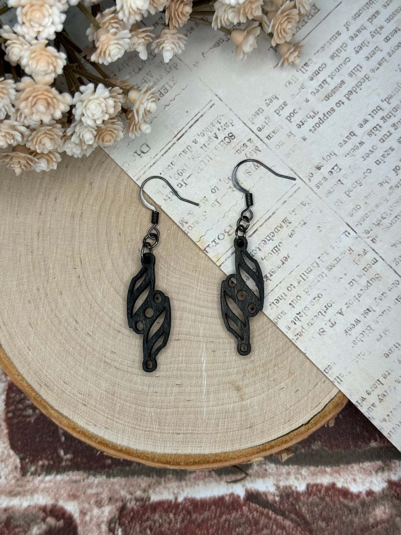 Wooden Earrings | Offbeat Twist Wooden Earrings | Sophia Renee Designs