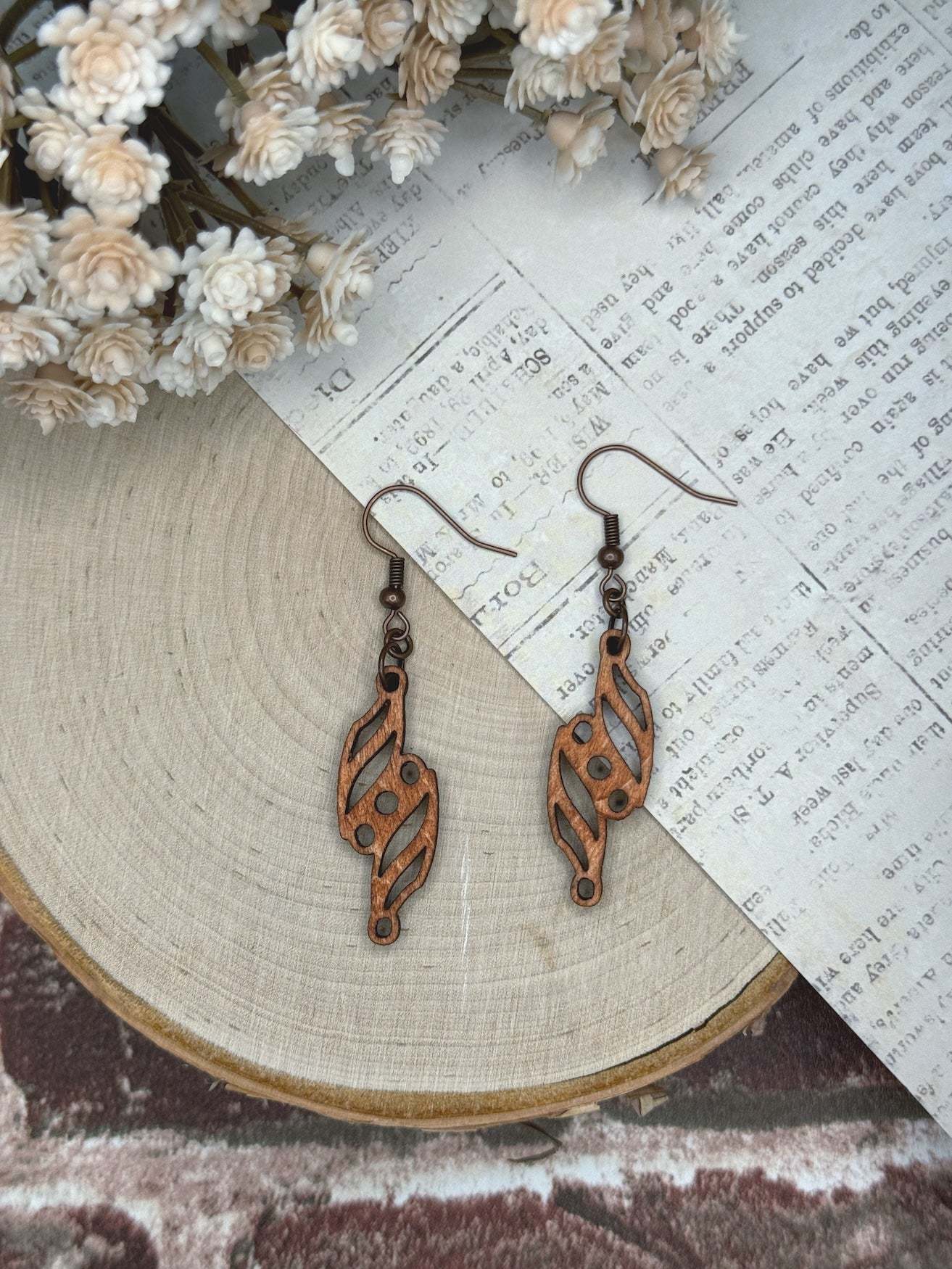 Wooden Earrings | Offbeat Twist Wooden Earrings | Sophia Renee Designs