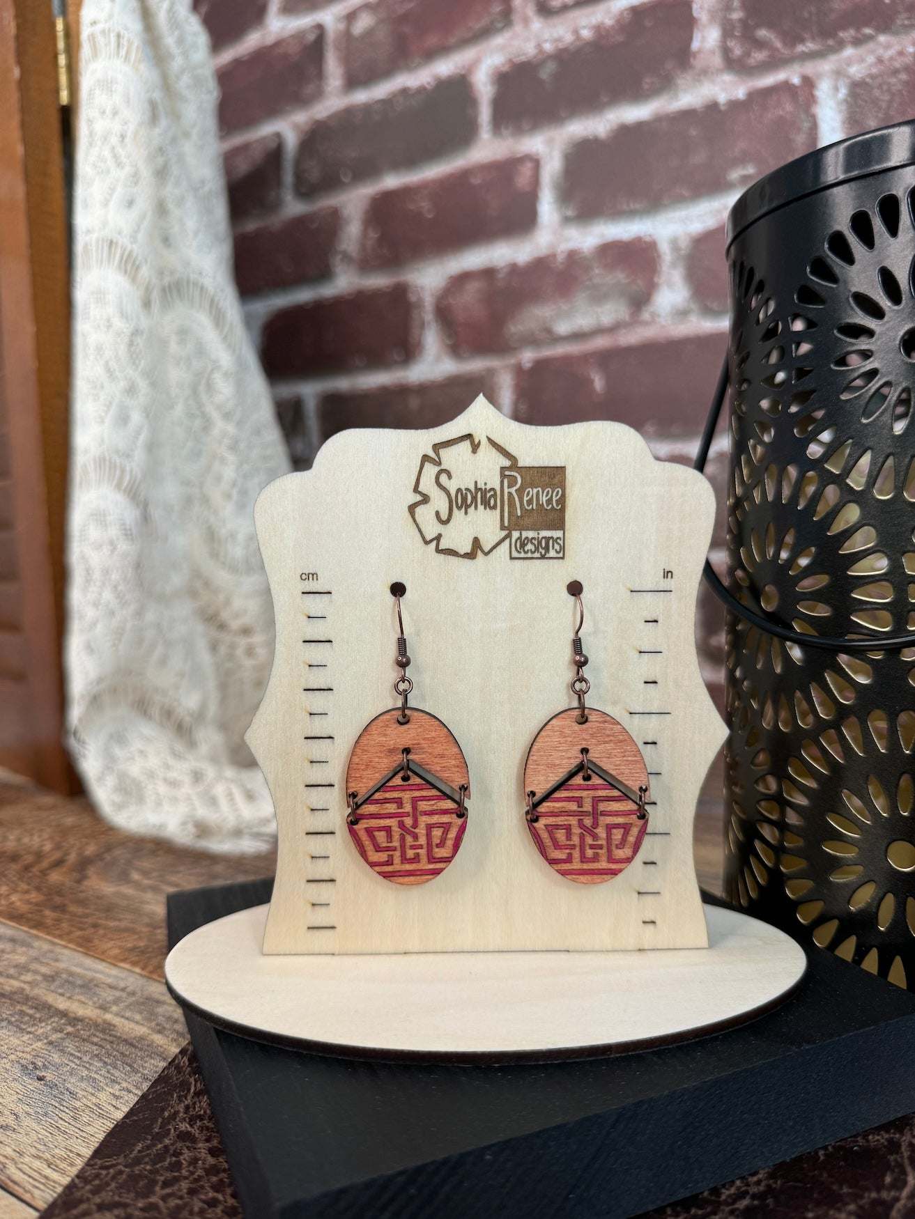 Oval Double Dangle Tribal Earrings