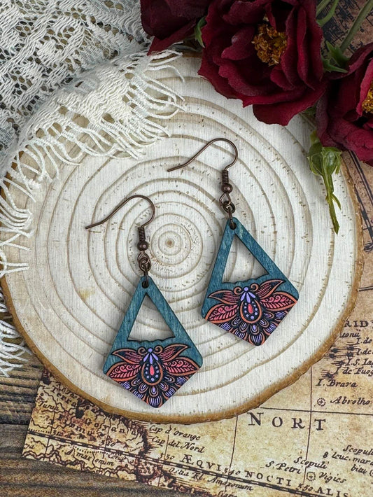 Paisley Diamond Cut Out Dangle Earrings