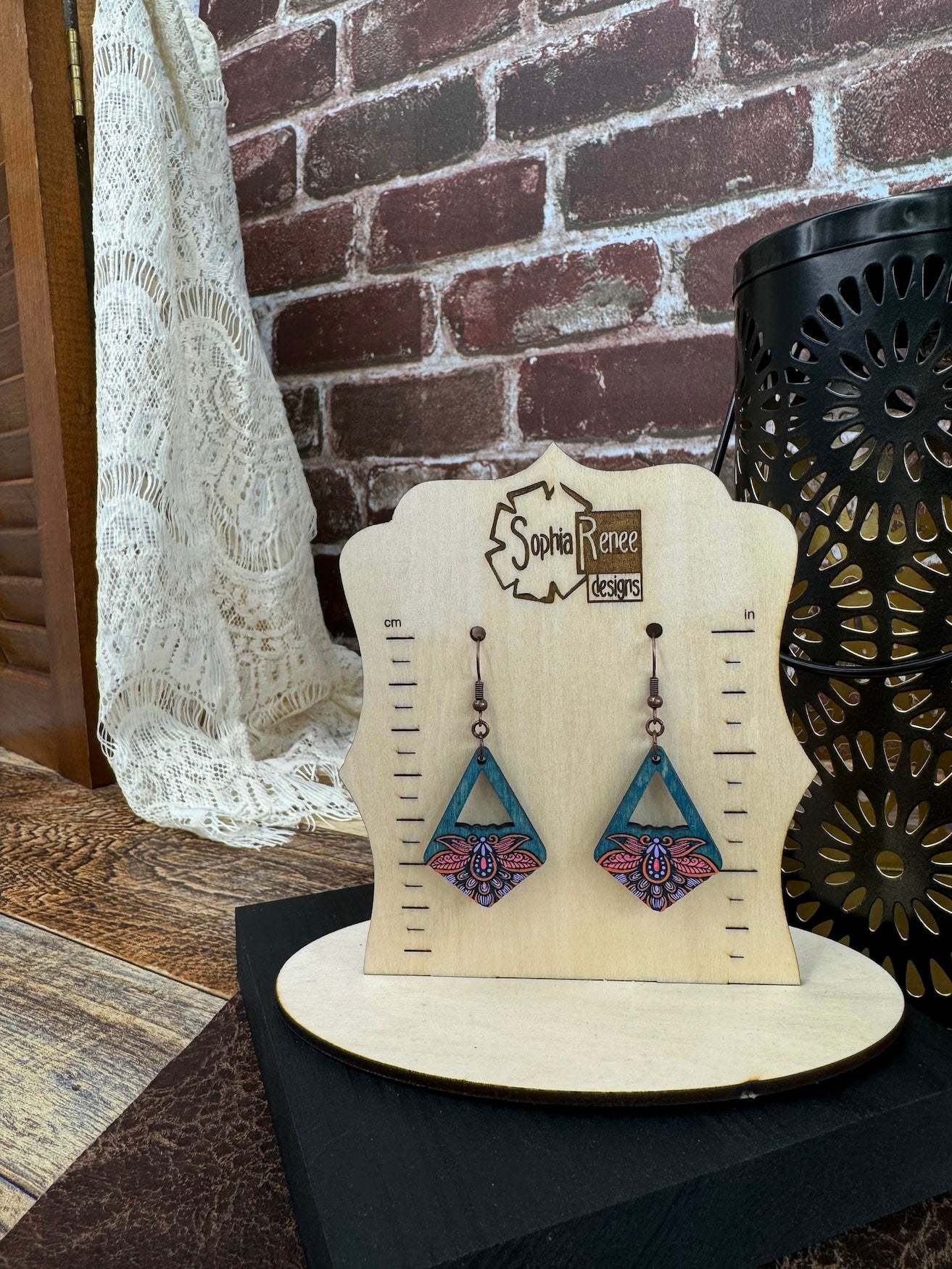 Paisley Diamond Cut Out Dangle Earrings