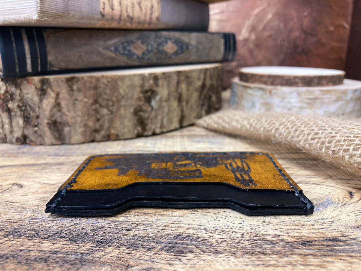 Pick Up Truck Minimalist Wallet -Handcrafted Genuine Leather