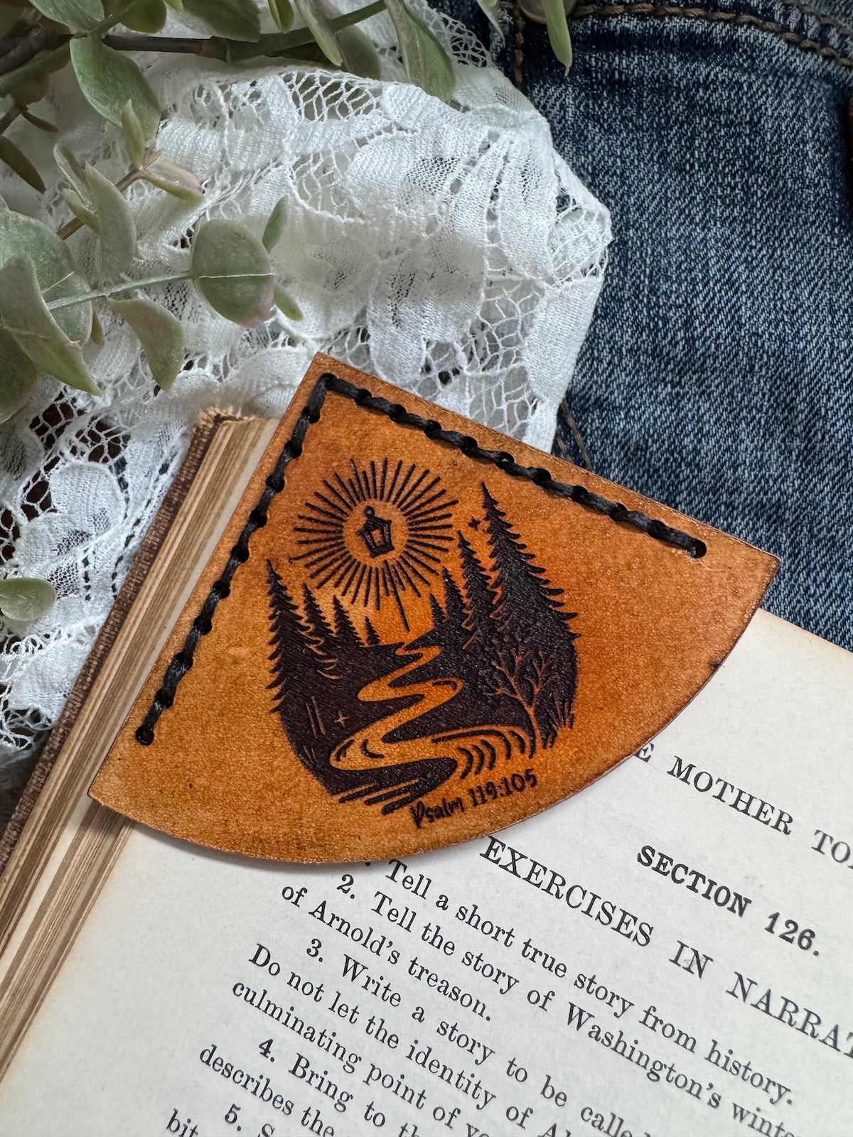 Psalm 119:105 Leather Bookmark