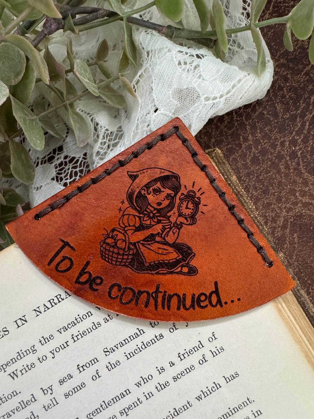 Red Riding Hood Leather Bookmark