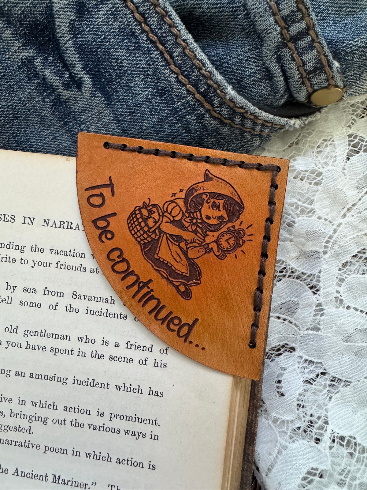 Red Riding Hood Leather Bookmark