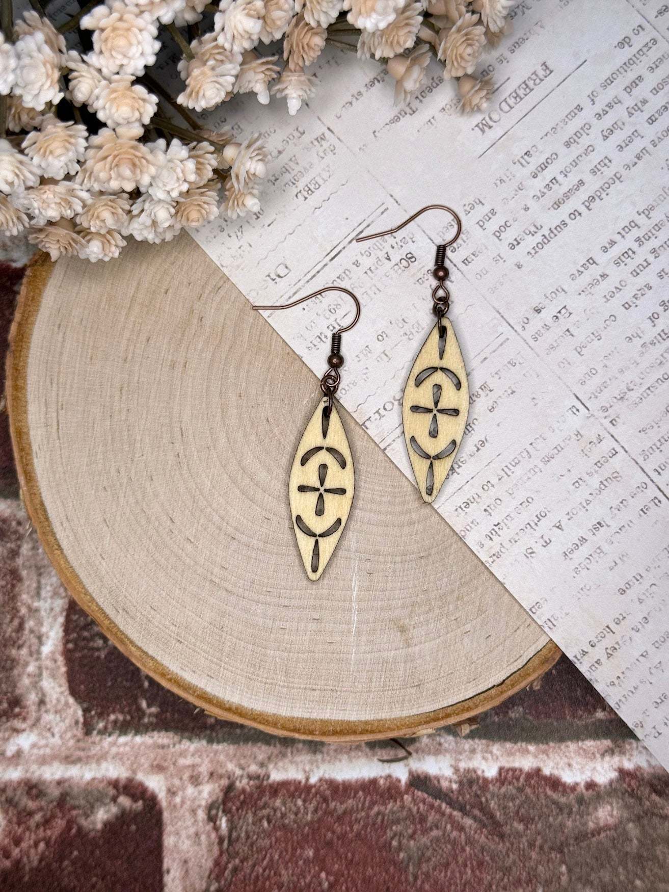 Rustic Ellipse Dangle Earrings