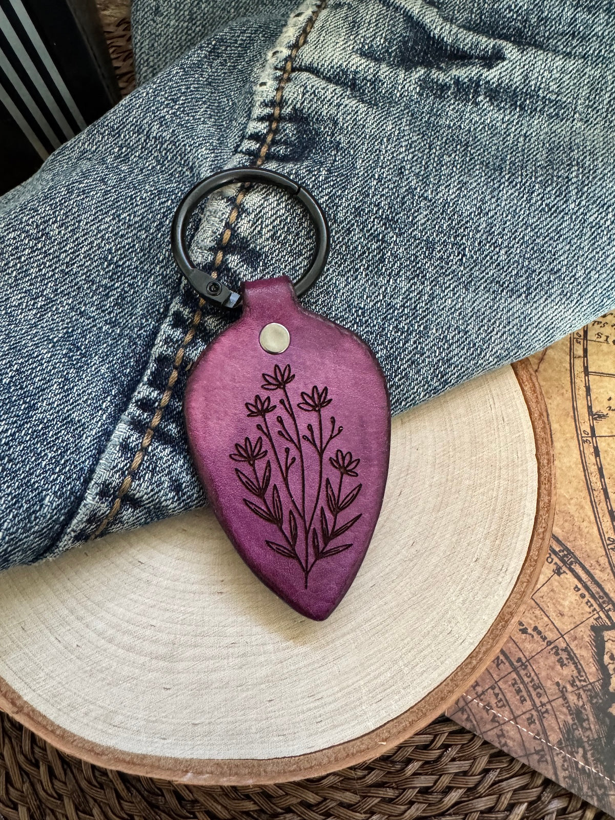 So Loved Leather Keychain