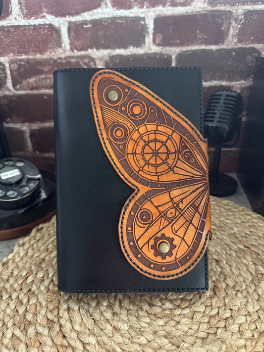 Steampunk Butterfly Leather Notebook