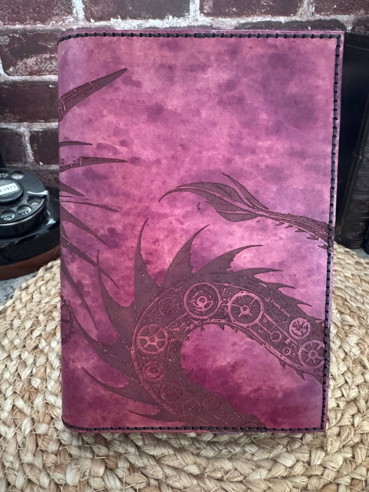 Steampunk Dragon Leather Notebook