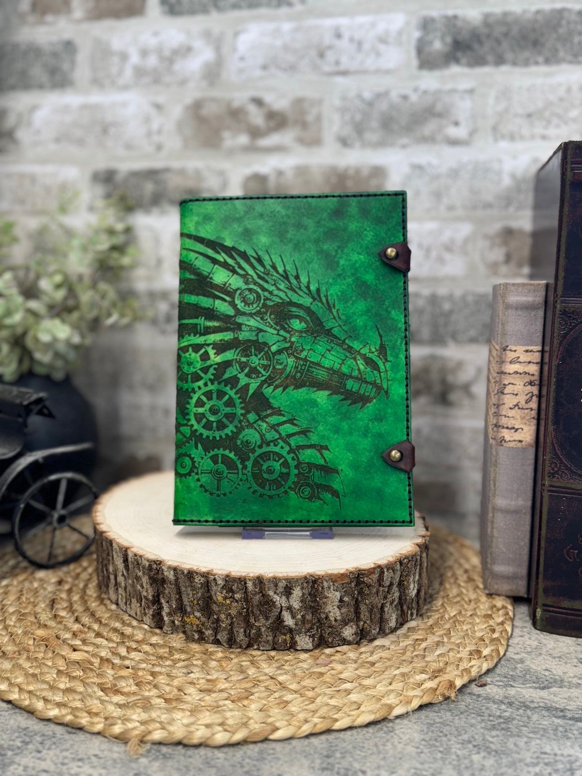 Steampunk Dragon Leather Notebook