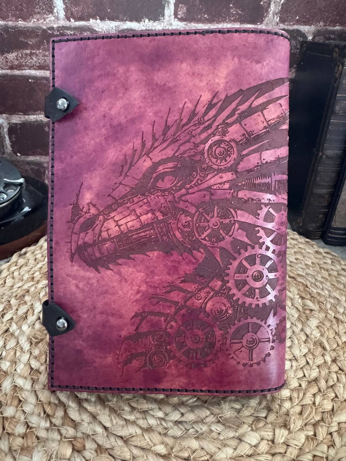 Steampunk Dragon Leather Notebook