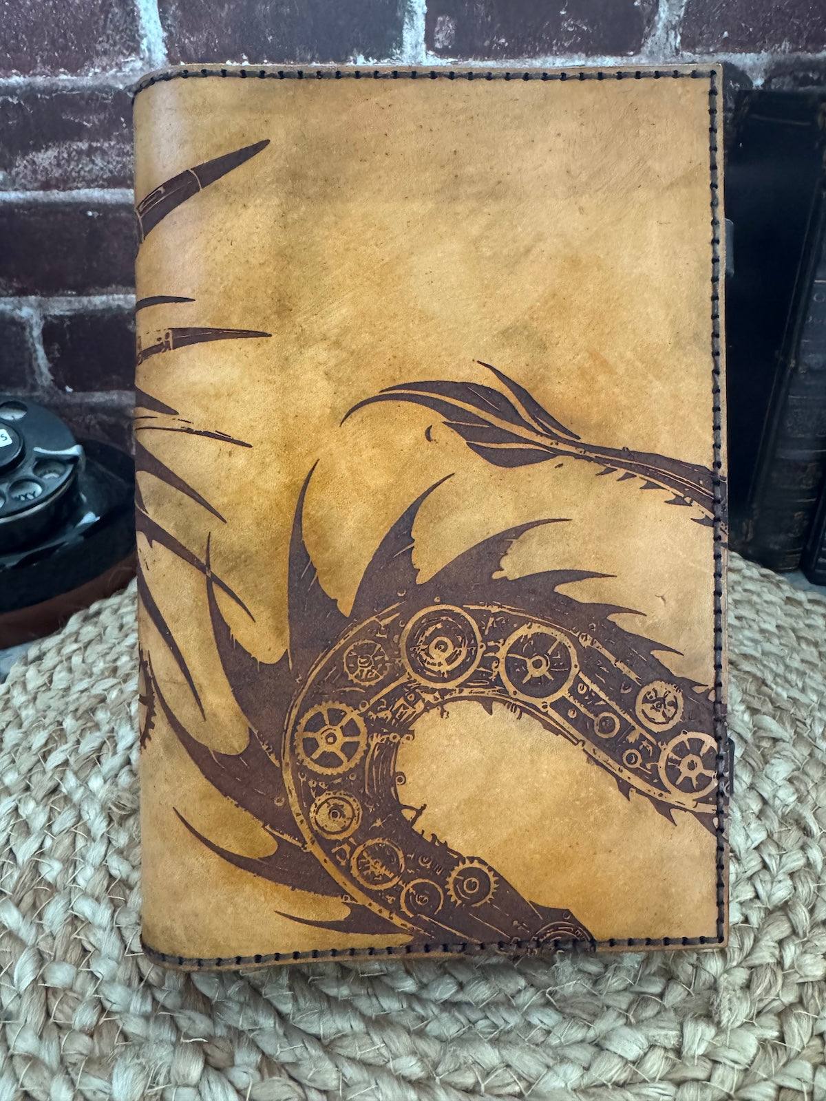 Steampunk Dragon Leather Notebook