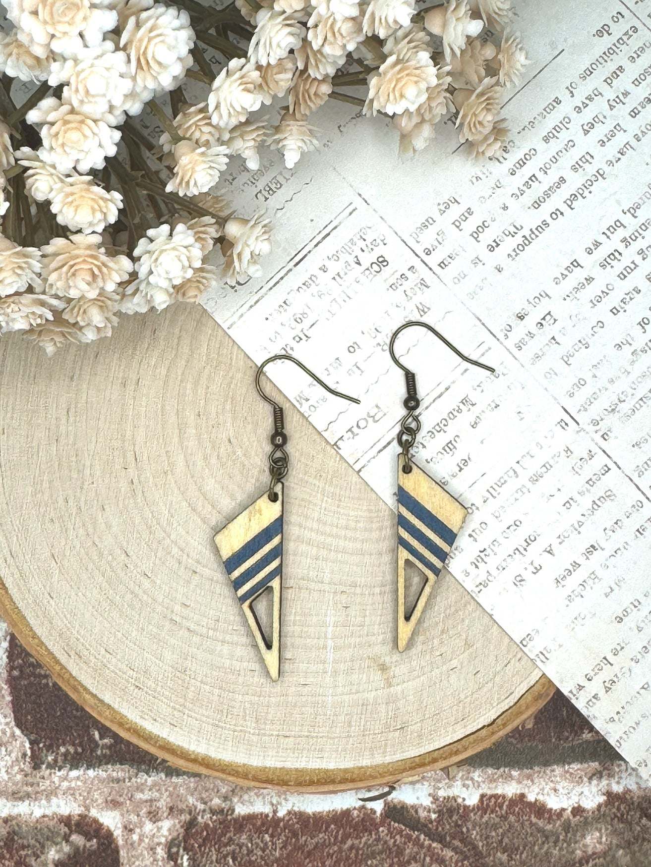 vDangle Earrings | Striped Triangular Dangle Earrings | Sophia Renee Designs