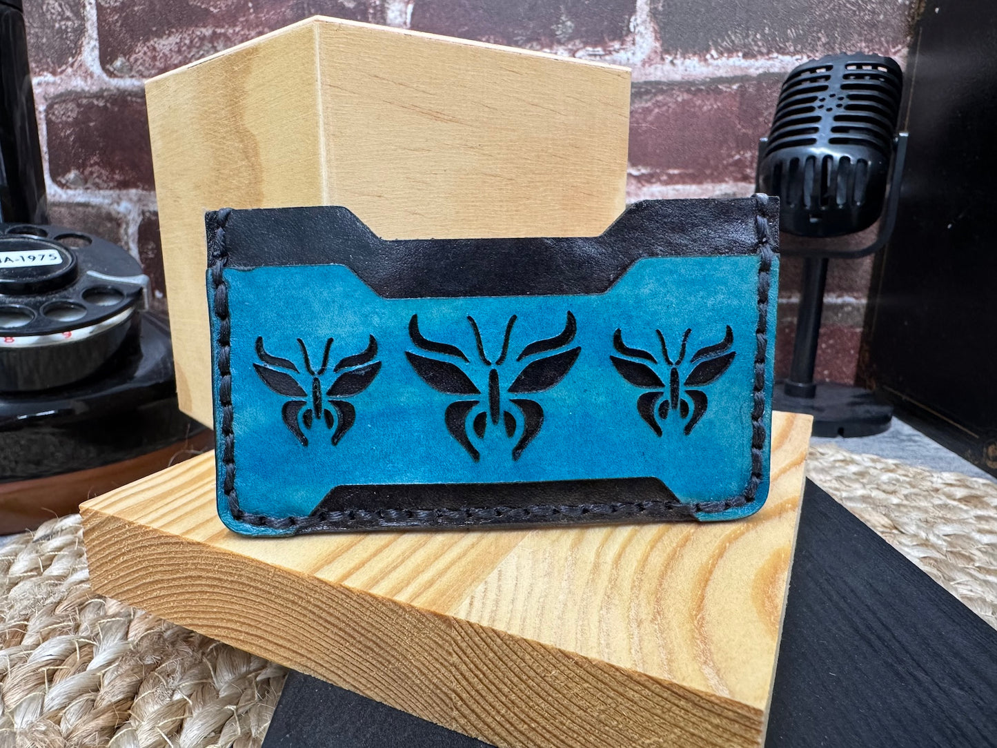 Tattoo Butterfly Cut-out Minimalist Leather Wallet