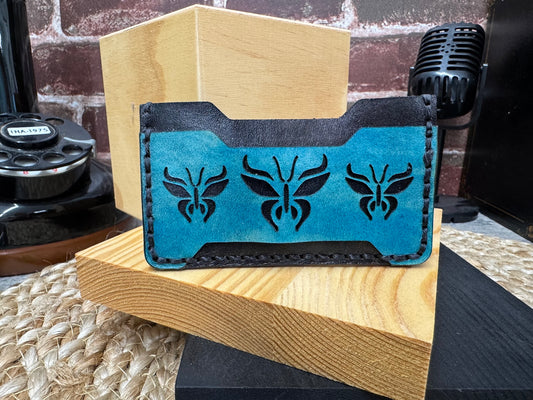 Tattoo Butterfly Cut-out Minimalist Leather Wallet