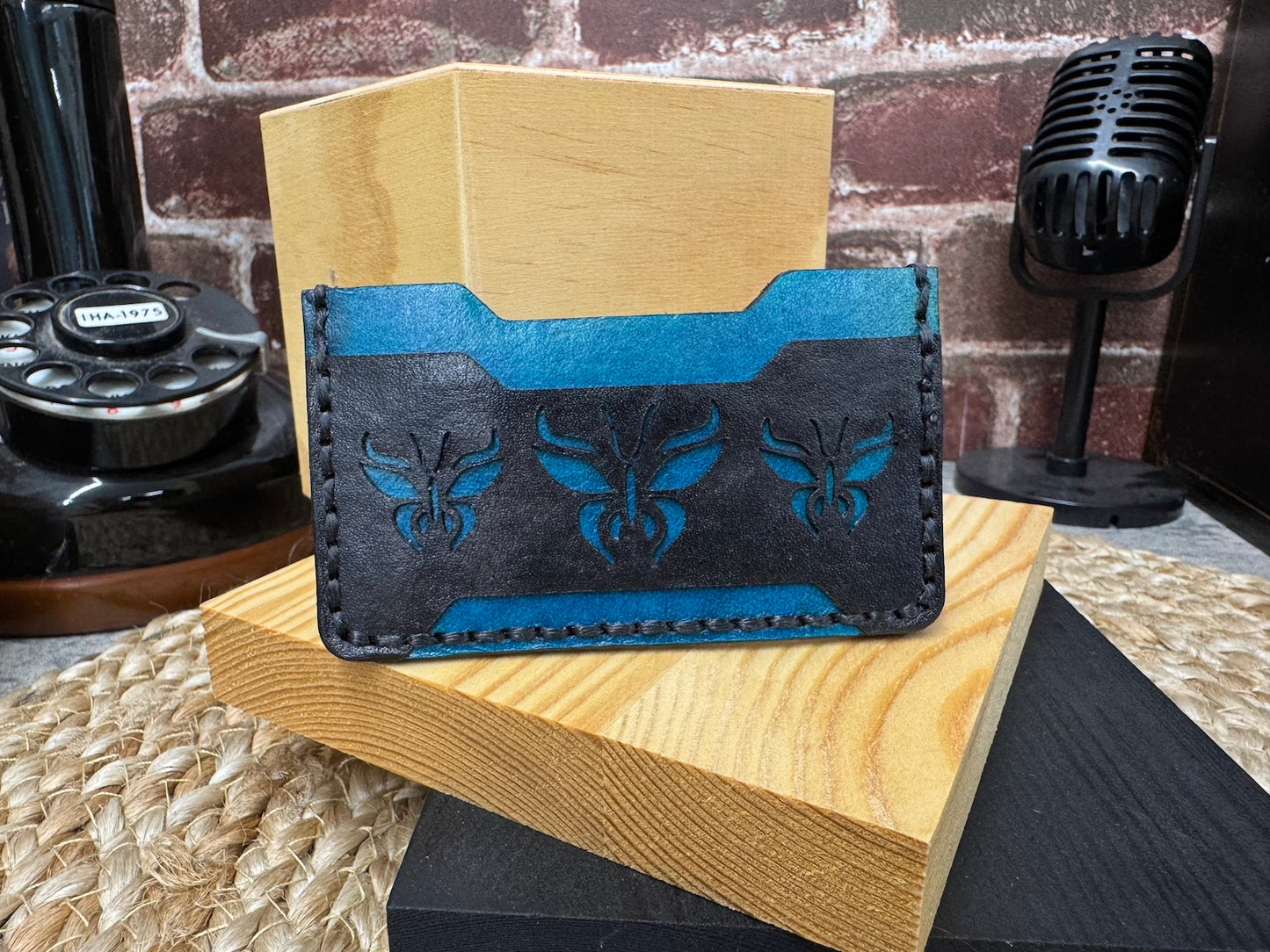 Tattoo Butterfly Cut-out Minimalist Leather Wallet