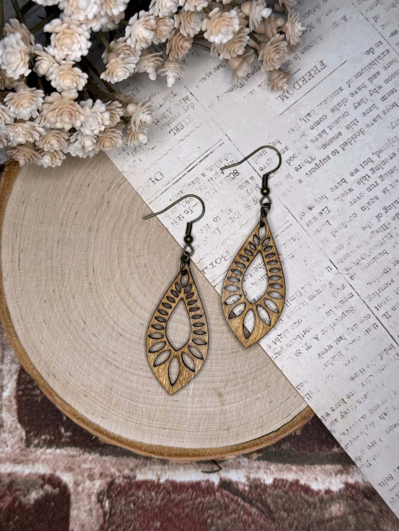 Teardrop Halo Dangle Earrings