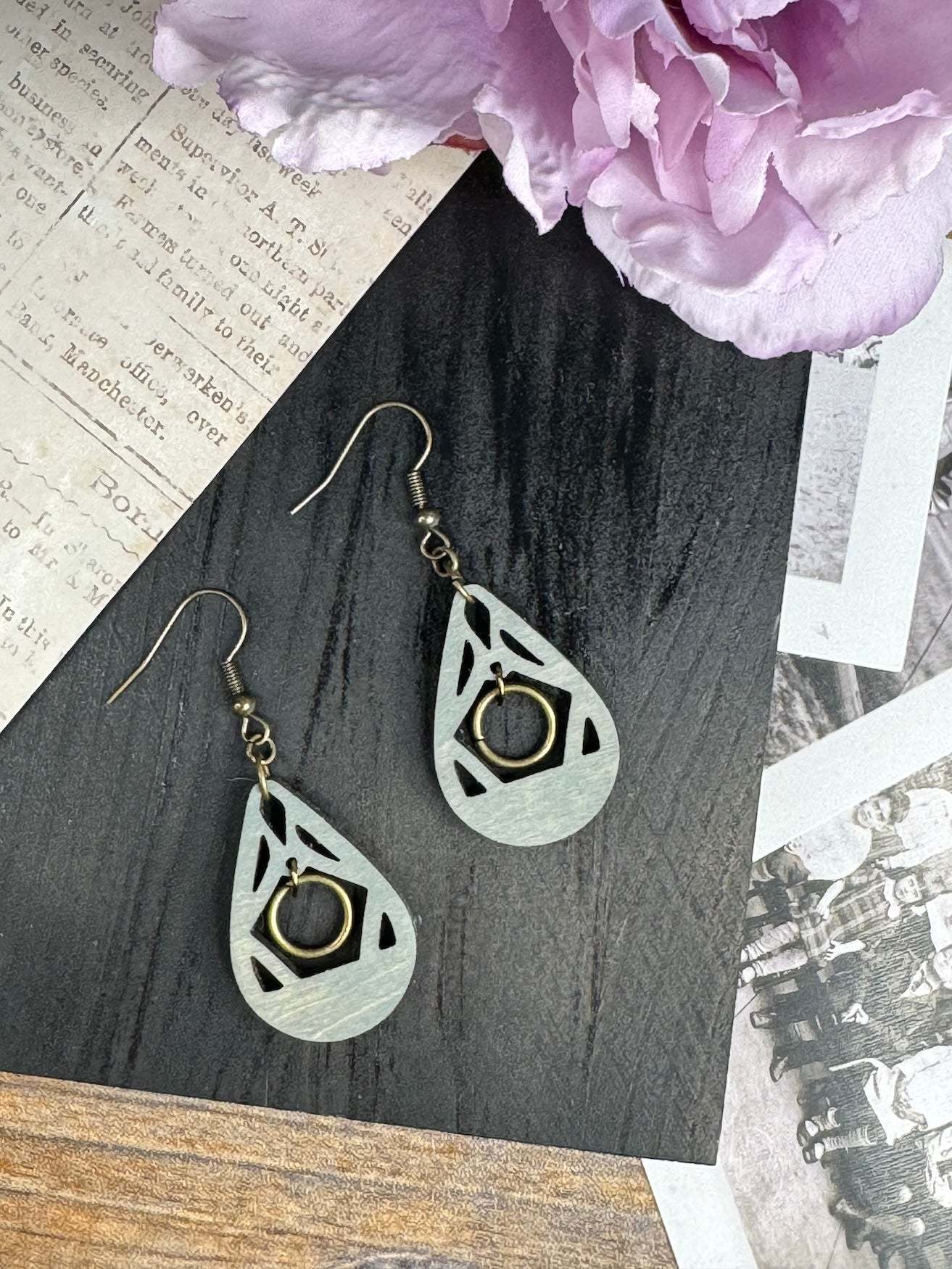 Teardrop Suspended Ring Dangle Earrings