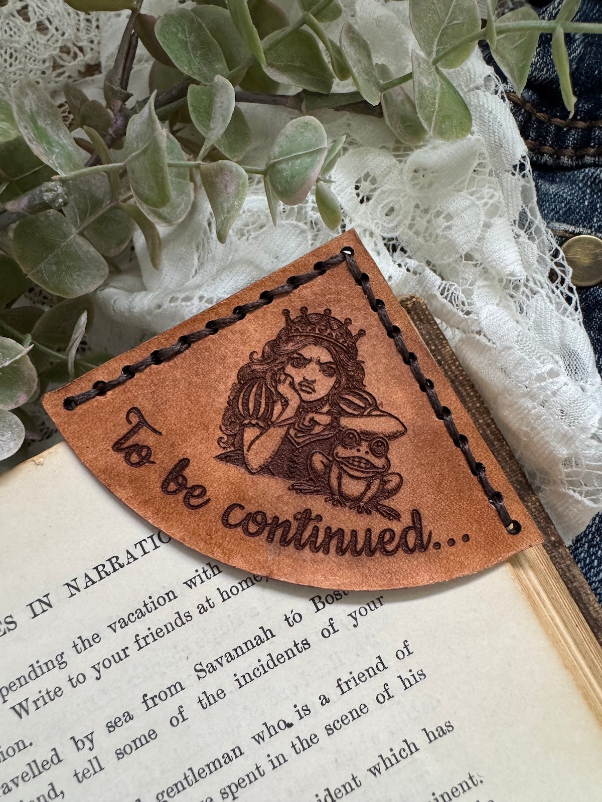 The Princess and the Frog Leather Bookmark
