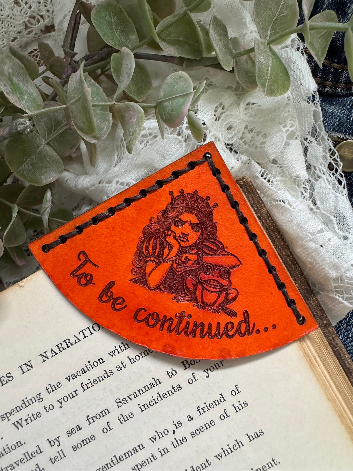The Princess and the Frog Leather Bookmark