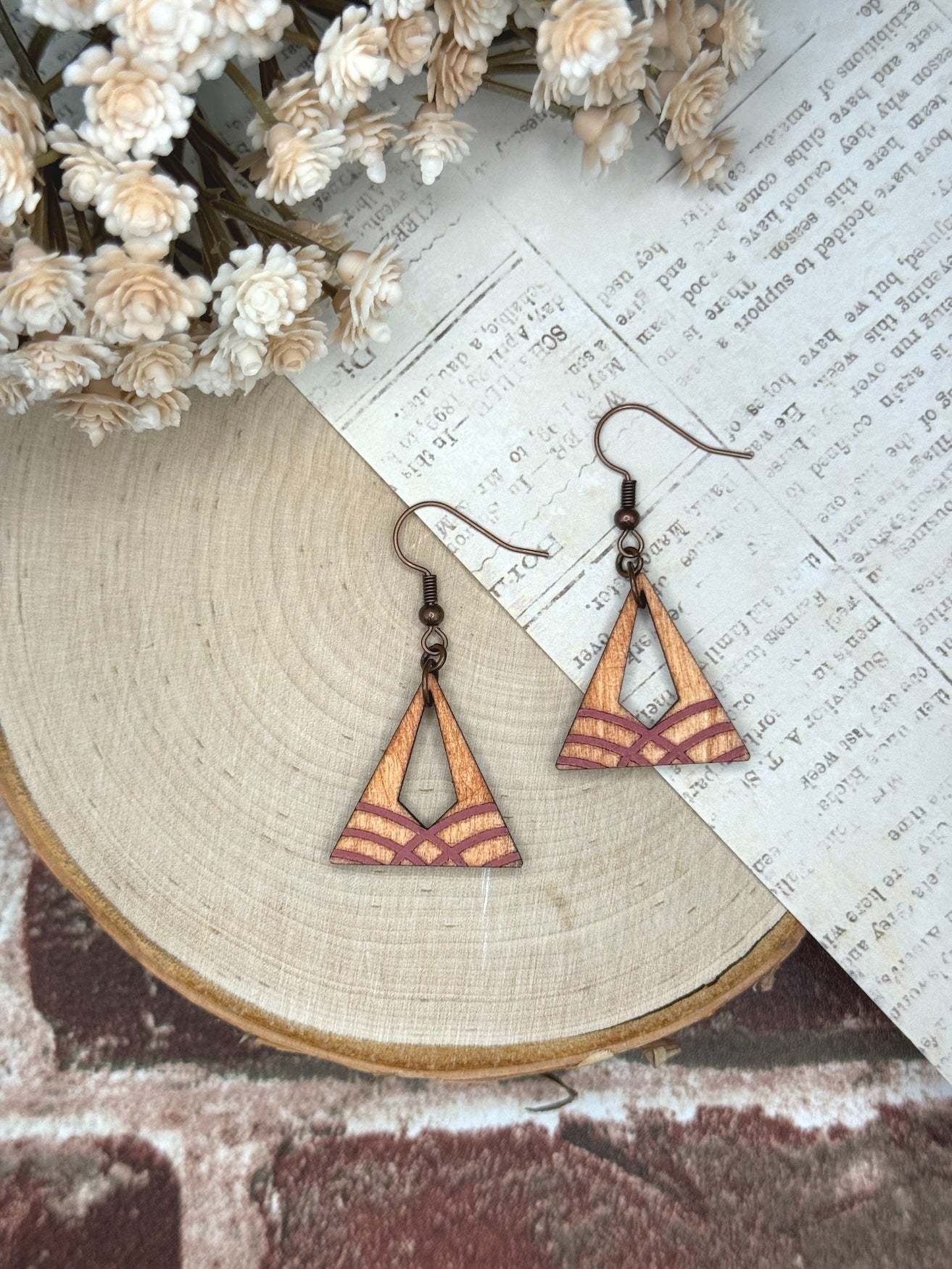 Triangle Arch Wooden Earrings | Sophia Renee Designs | Lightweight