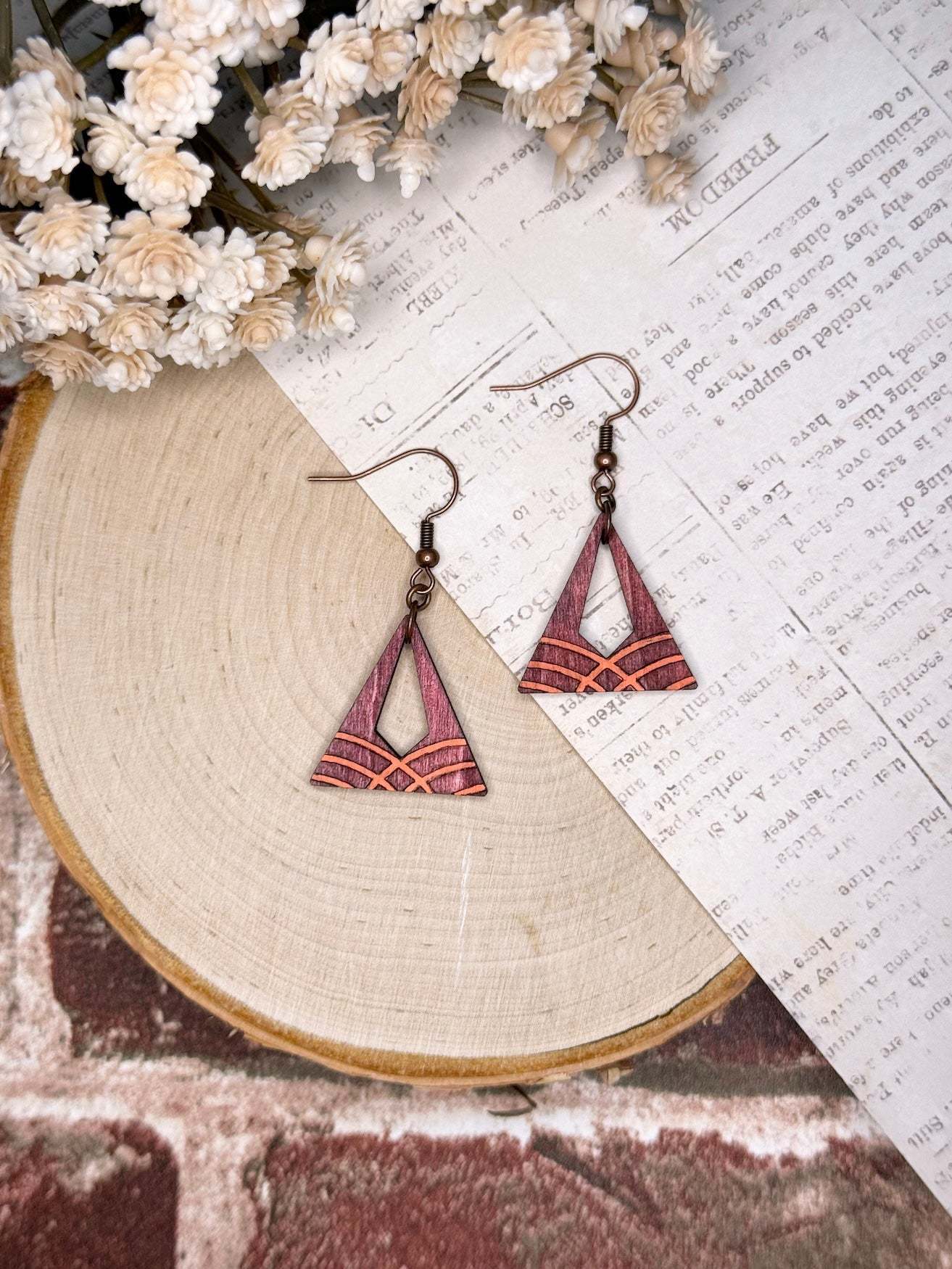 Triangle Arch Wooden Earrings | Sophia Renee Designs | Lightweight