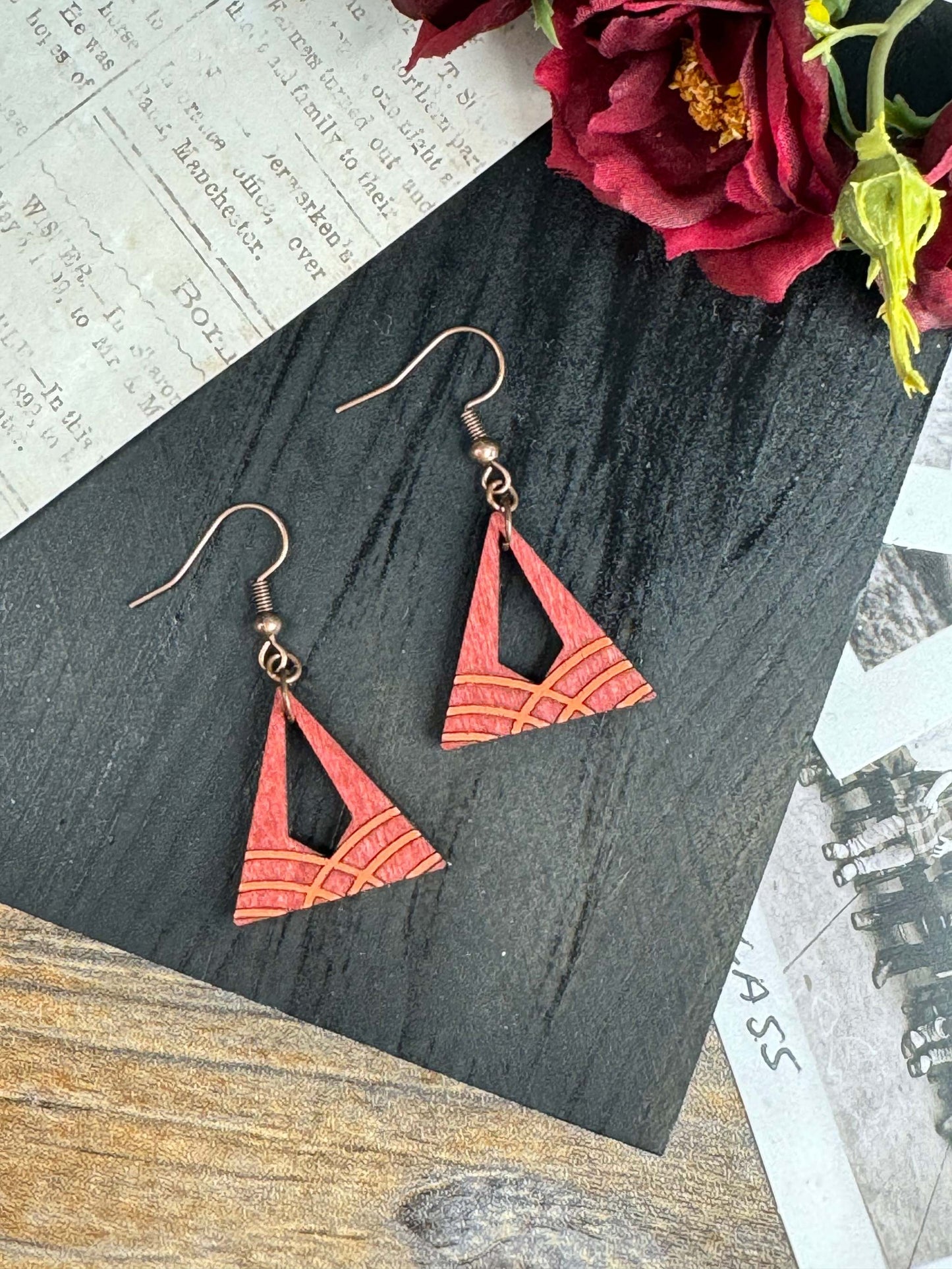 Triangle Arch Wooden Earrings | Sophia Renee Designs | Lightweight