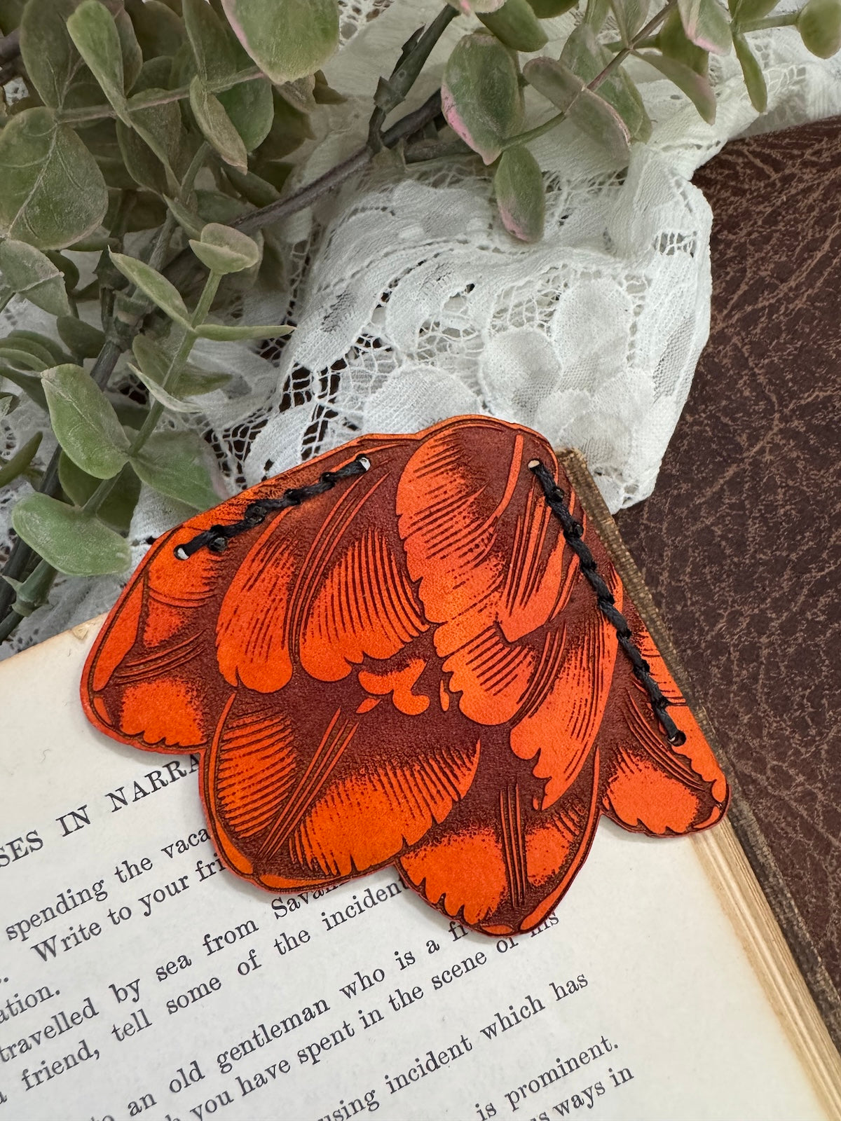 Tulip Leather Bookmark
