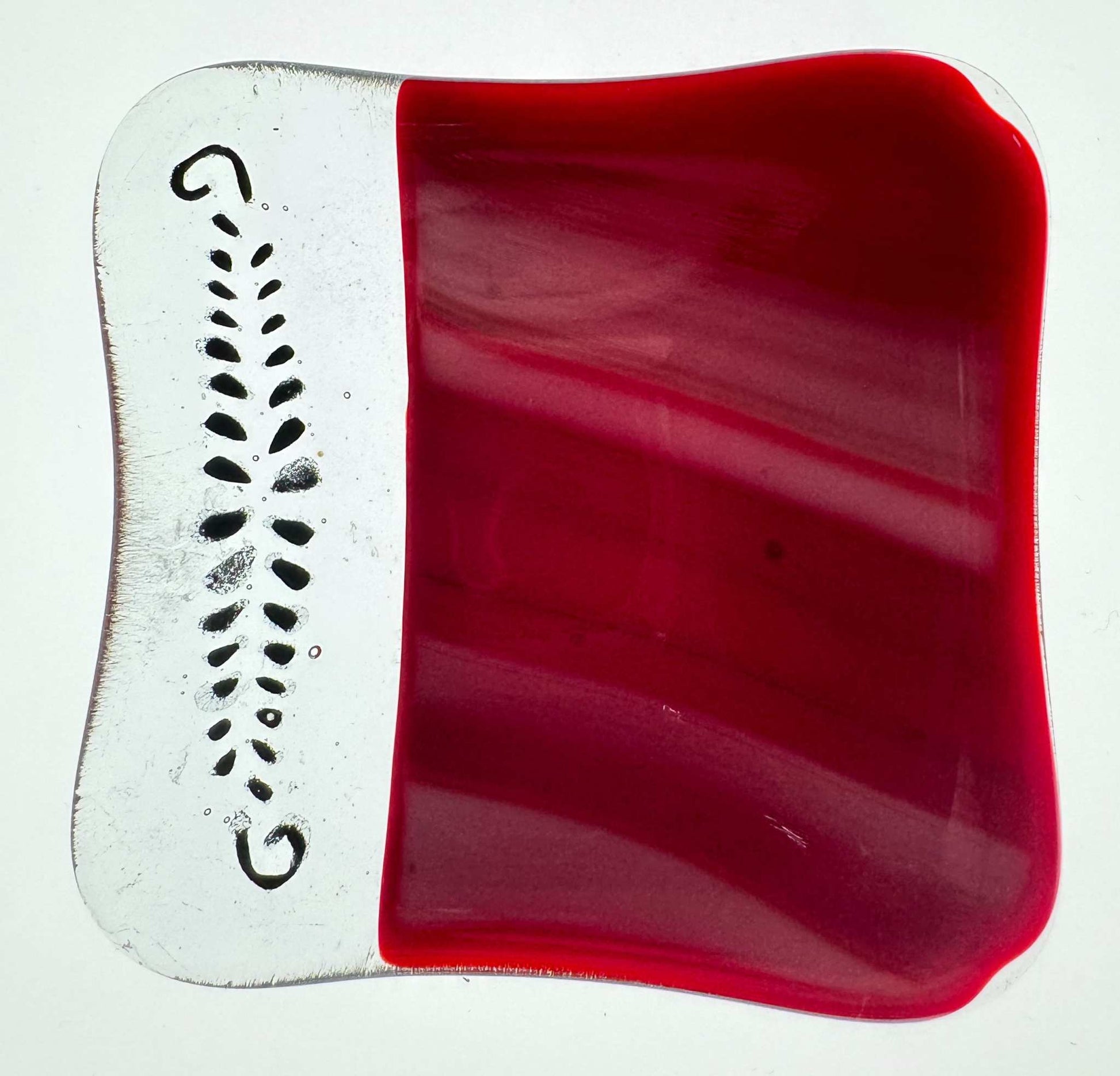 Fused Glass Art  |  Vibrant Red Striped Bowl  |  Sophia Renee Designs