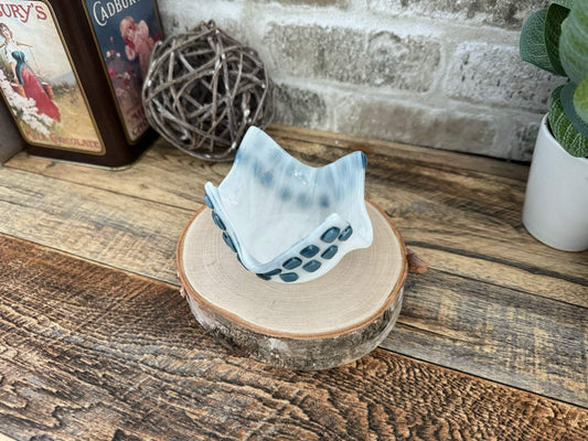 Coastal Cottage Decor- Tea Light Candle Votive - Fused Glass