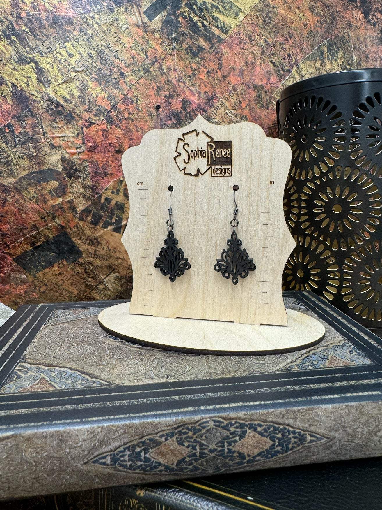 Victorian Lace Wooden Earrings